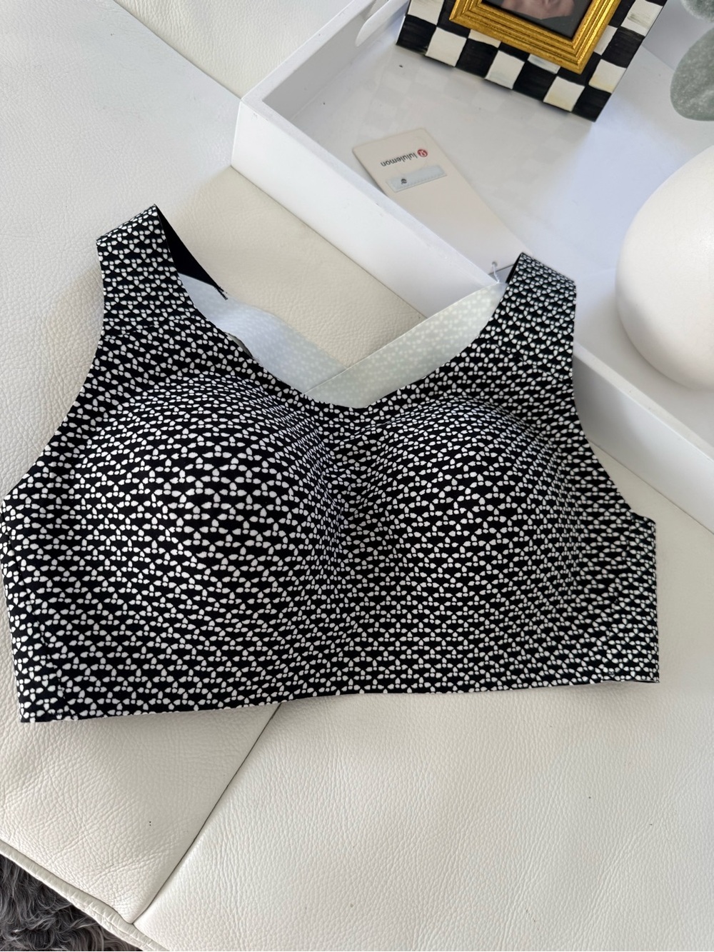NWT Lululemon Black & White Patterned Wireless Bra